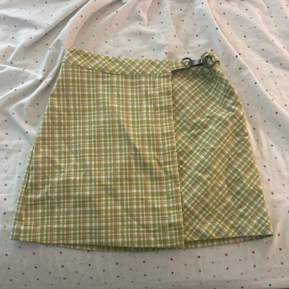 Urban Outfitters Green Plaid A-Line Skirt